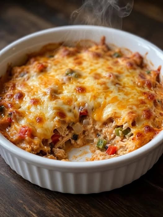 Cheesy Low Carb Chicken Taco Casserole