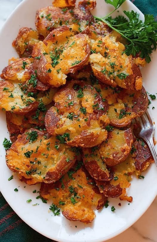 Crispy smashed potatoes