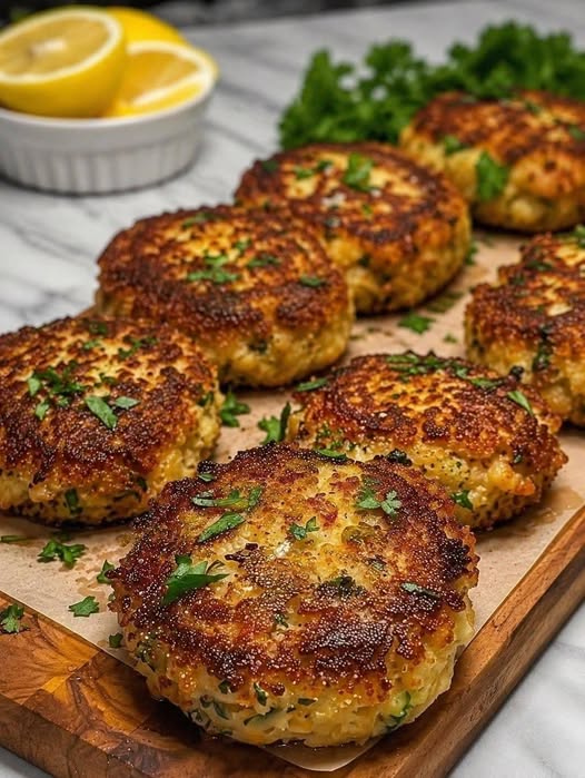 Vegan Lemon Garlic Chickpea Cakes