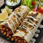 Sticky Lemon Garlic Chickpea Wraps