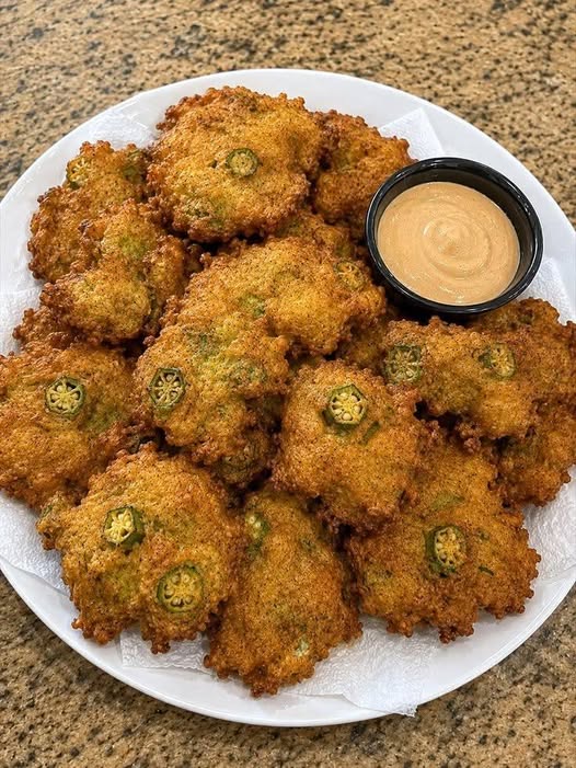 Vegan Fried Okra and Green Tomato Fritters