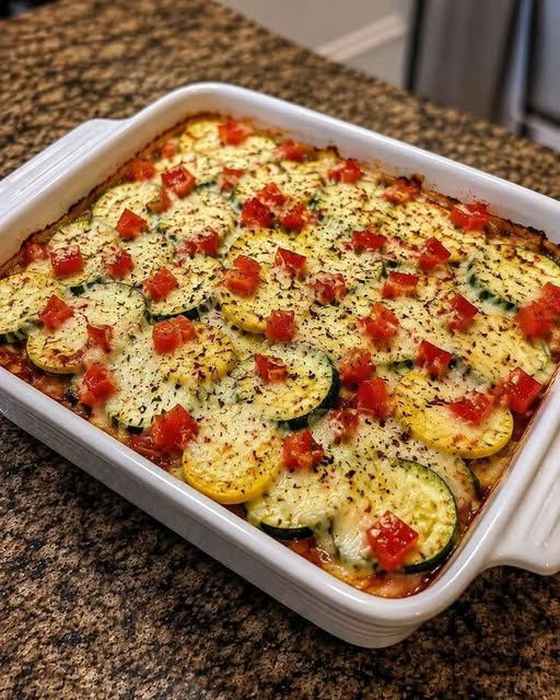 Vegan Loaded Zucchini & Squash Bake