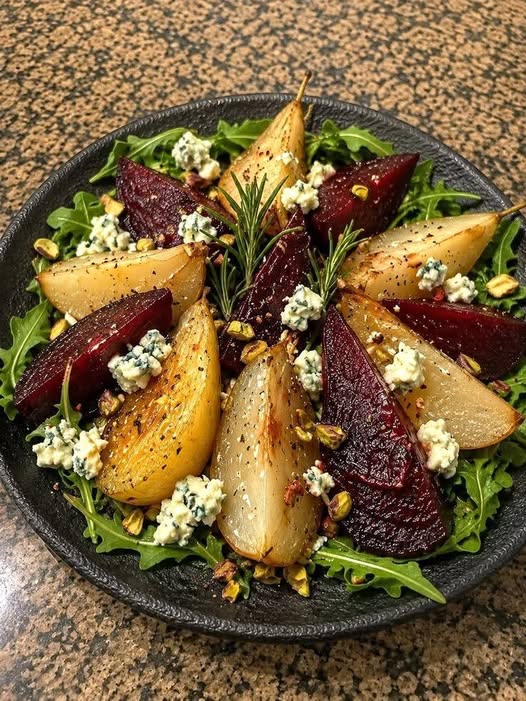 Roasted Beet and Caramelized Pear Salad