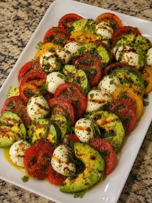 Vegan Cheesy Avocado Caprese Platter