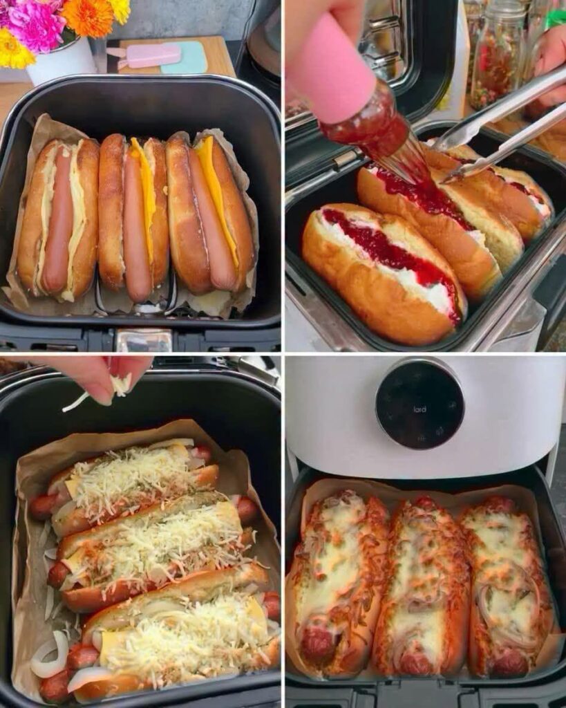Fast hot dogs in an air fryer