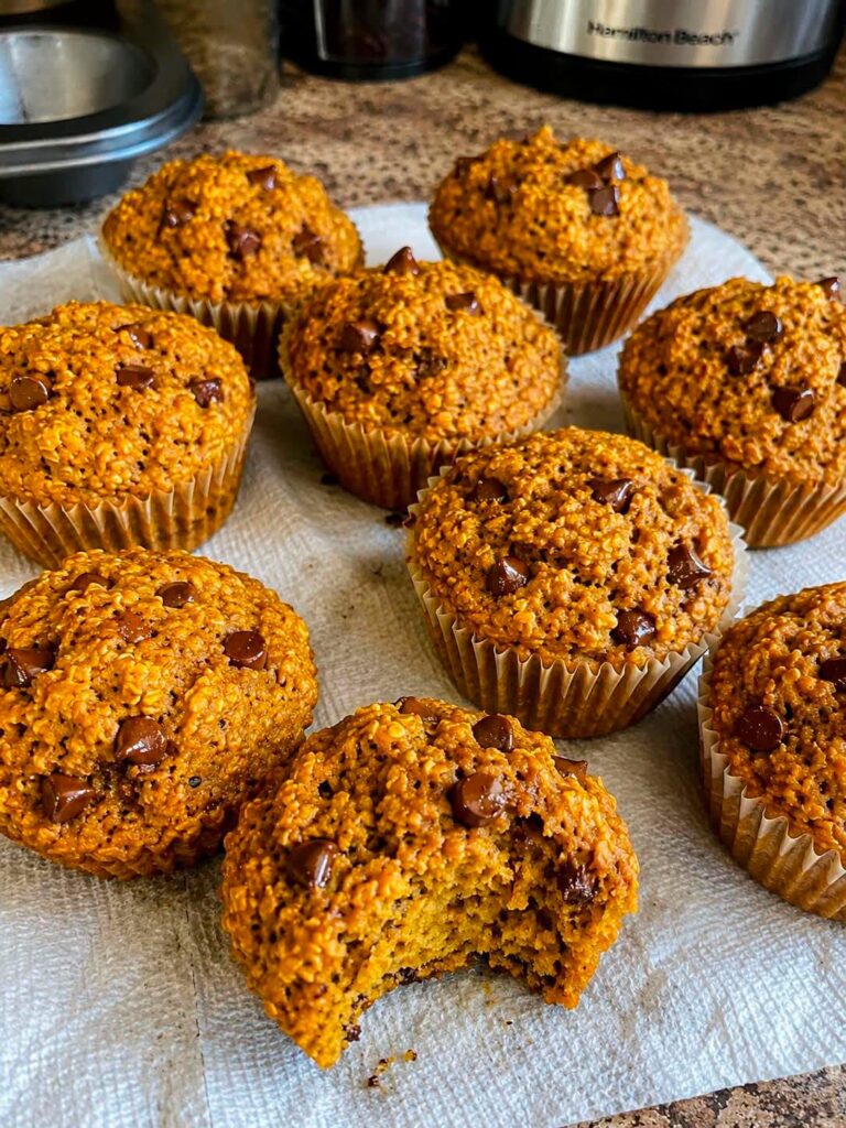 Pumpkin Chocolate Chip Oatmeal Muffins