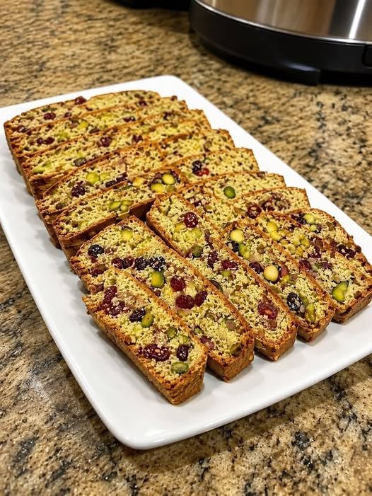 Vegan Cranberry Pistachio Biscotti