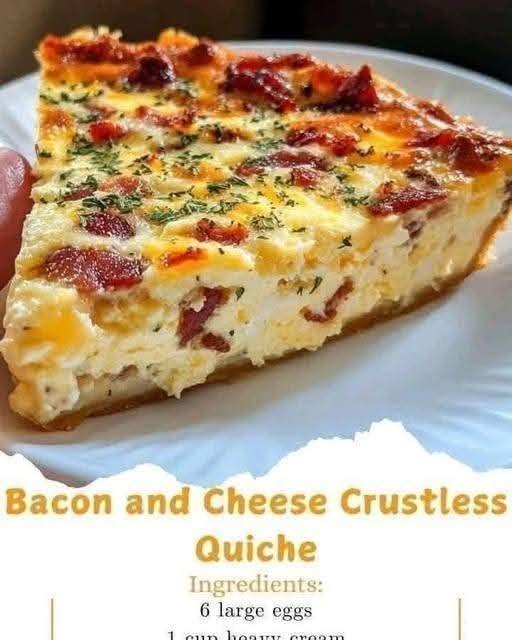 Bacon and Cheese Crustless Quiche