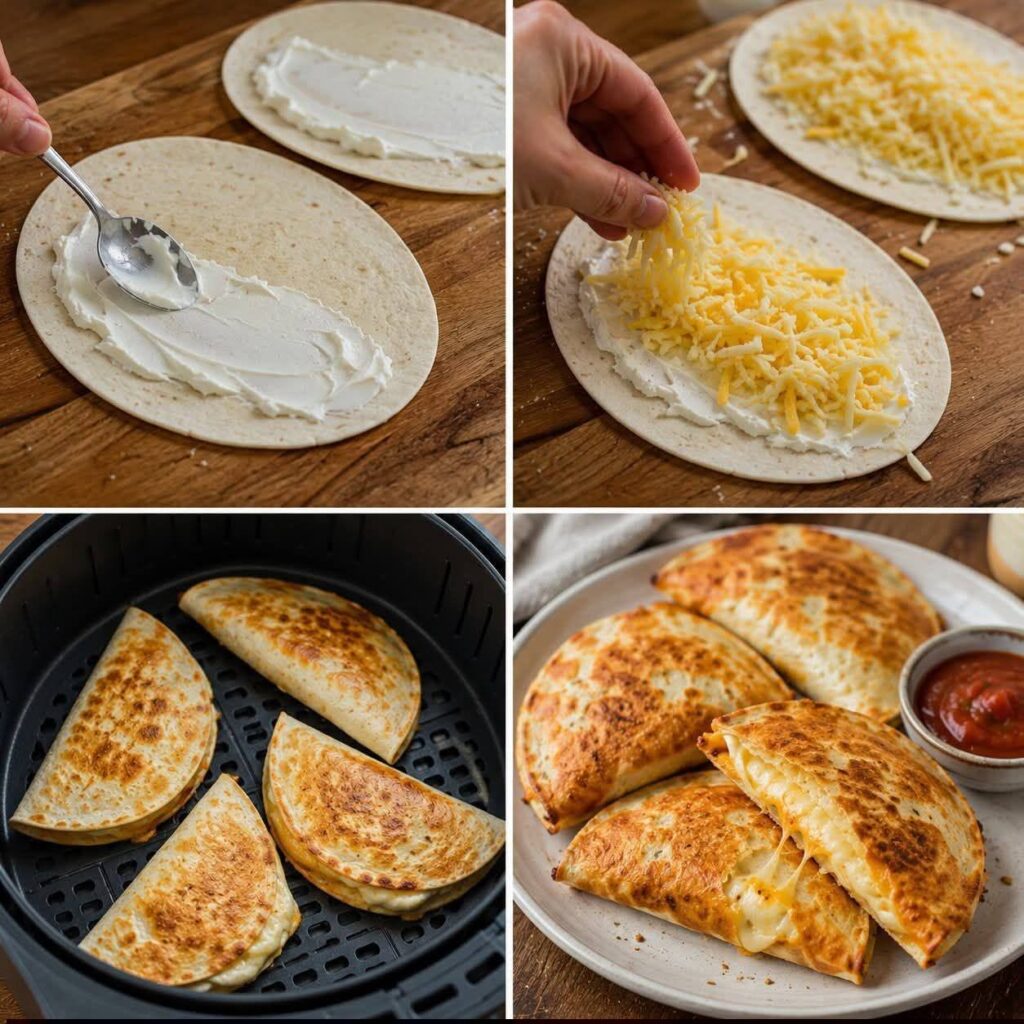 Air Fryer Cheesy Quesadilla Pockets