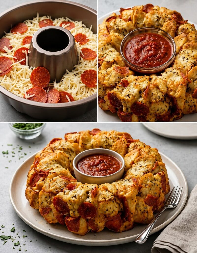 Pepperoni Pizza Pull-Apart Bread Ring