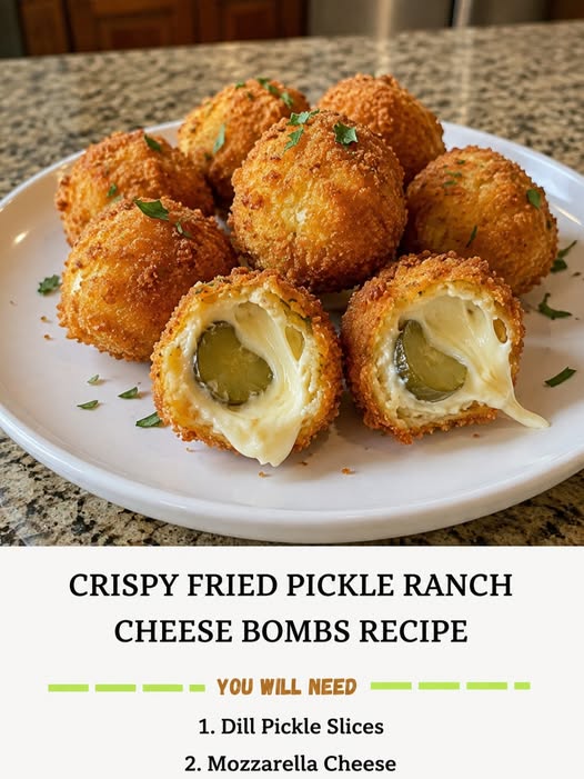 Crispy Fried Pickle Ranch Cheese Bombs – Golden, Cheesy & Irresistible