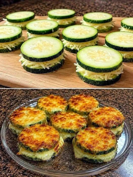 Vegan Baked Cheesy Zucchini Stacks