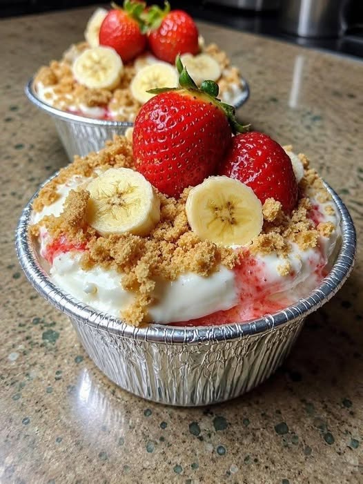 Vegan Strawberry Cheesecake Banana Pudding