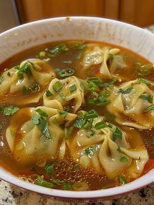 Vegan Wonton Soup with Green Chili