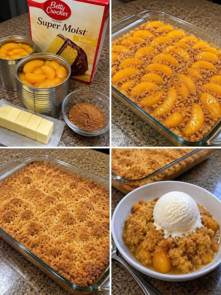 Vegan Easy Peach Cobbler Dump Cake