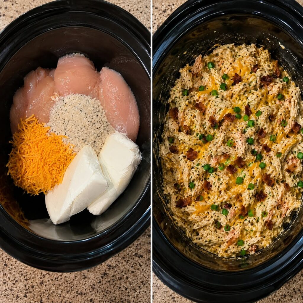Slow Cooker Cream Cheese Crack Chicken