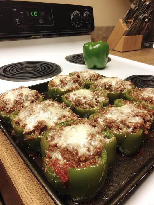 Cheesy Meat-Lover’s Stuffed Peppers