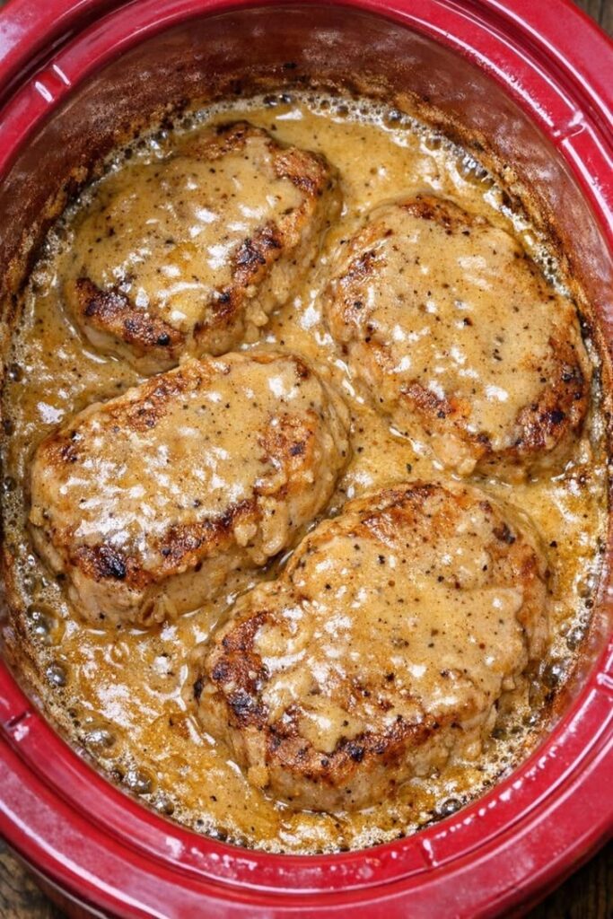 Slow Cooker 3-Ingredient Gravy Pork Chops