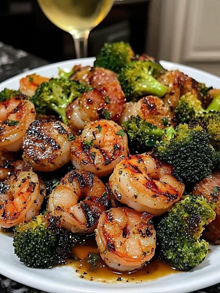 Keto Shrimp, Sausage, & Broccoli