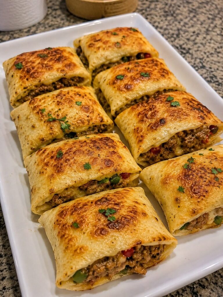 Anti-Inflammatory Crispy Cheesy Beef Tortilla Pockets