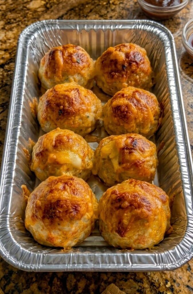 Cheesy Baked Meatballs