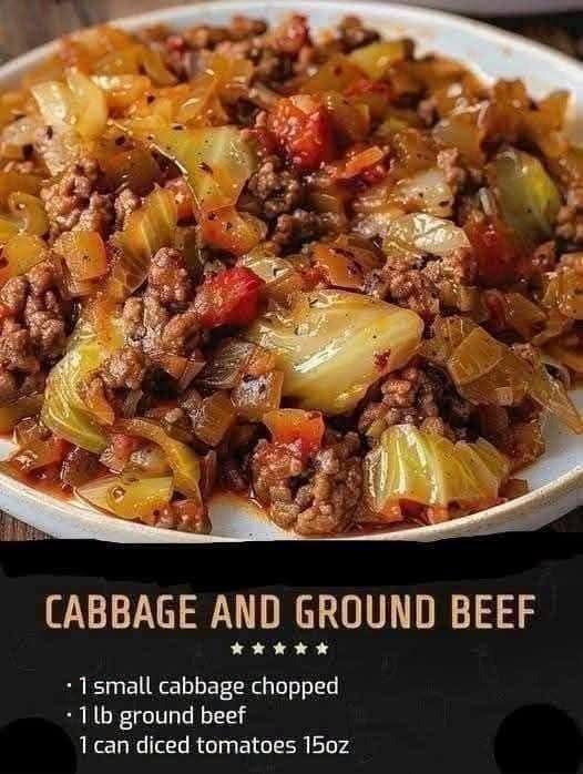 Ground Beef and Chopped Cabbage