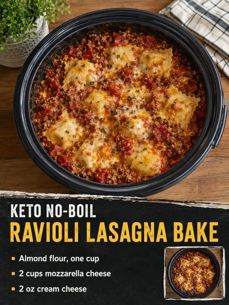 Keto No-Boil Ravioli Lasagna Bake