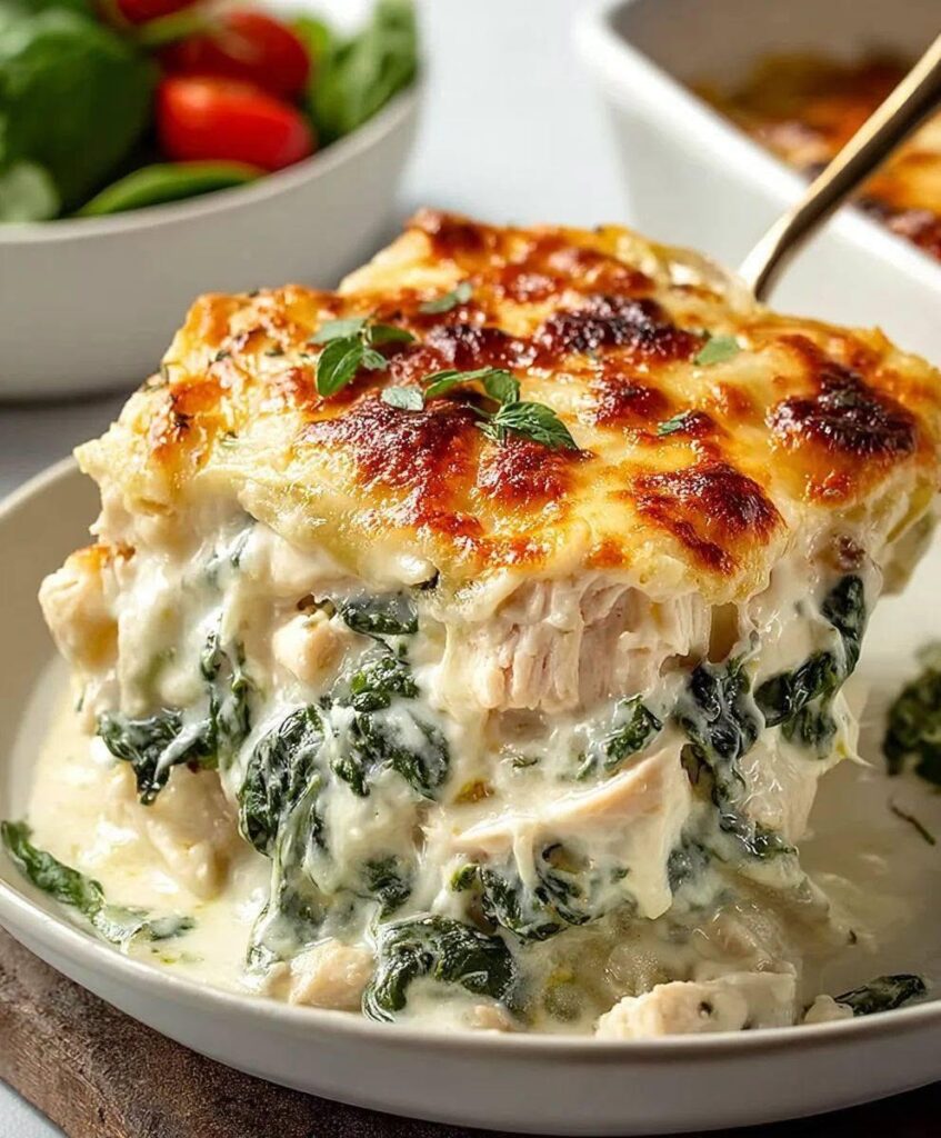 Creamy Chicken Spinach Casserole