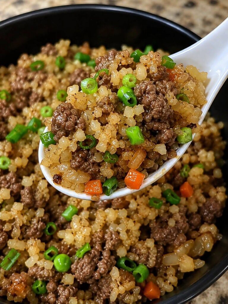 Keto Onion Beef Fried Rice
