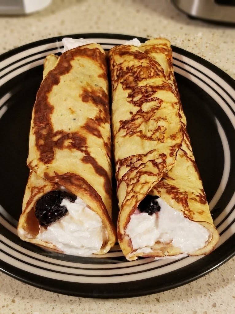 Low Carb Cream Cheese Crepes