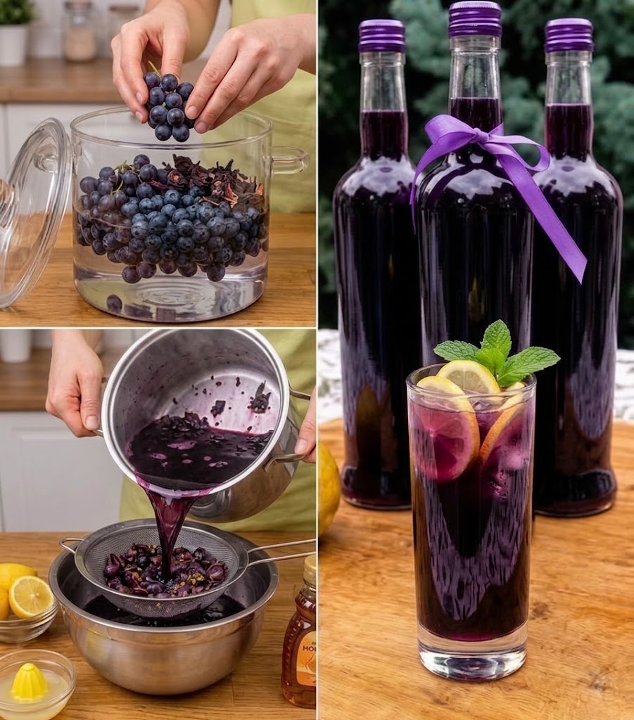 Healthy Homemade Grape Juice Recipe 🍇🥤