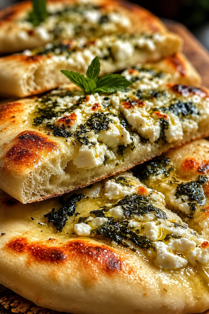 Mediterranean Spinach & Chickpea Stuffed Flatbreads