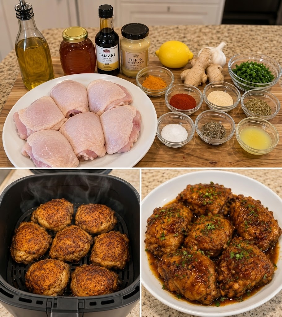 🍯🧄 Crispy Honey Garlic Chicken Thighs