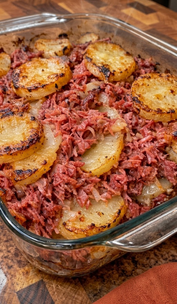 Canned Corned Beef Potato Bake