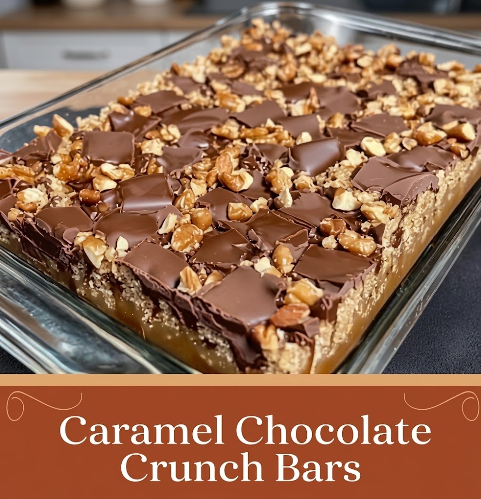 Caramel Chocolate Crunch Bars
