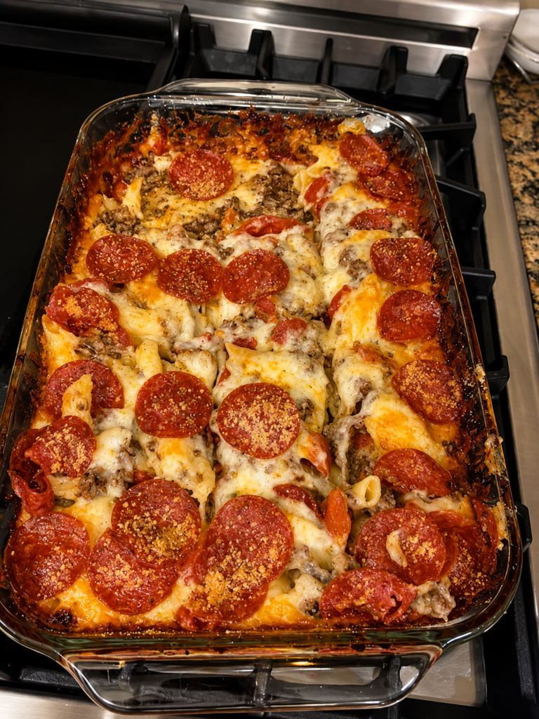 Pepperoni Pizza Pasta Bake