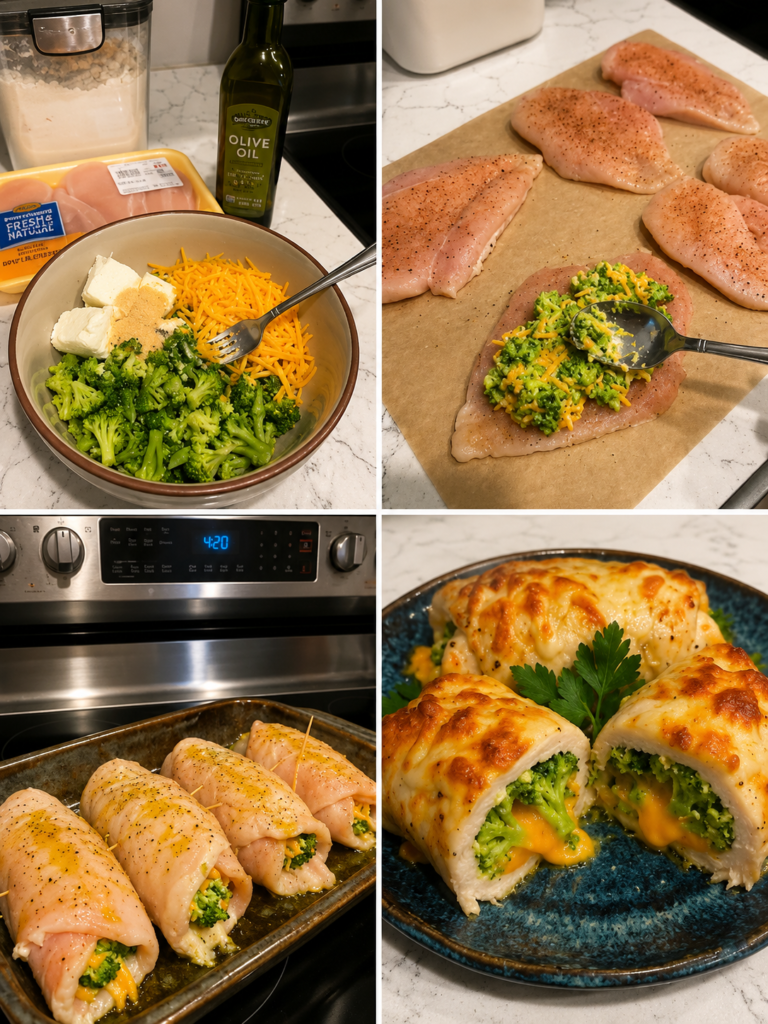 Broccoli Cheddar Chicken Rollups