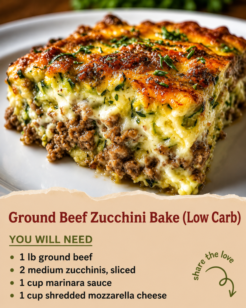 Ground Beef Zucchini Bake (Low Carb)