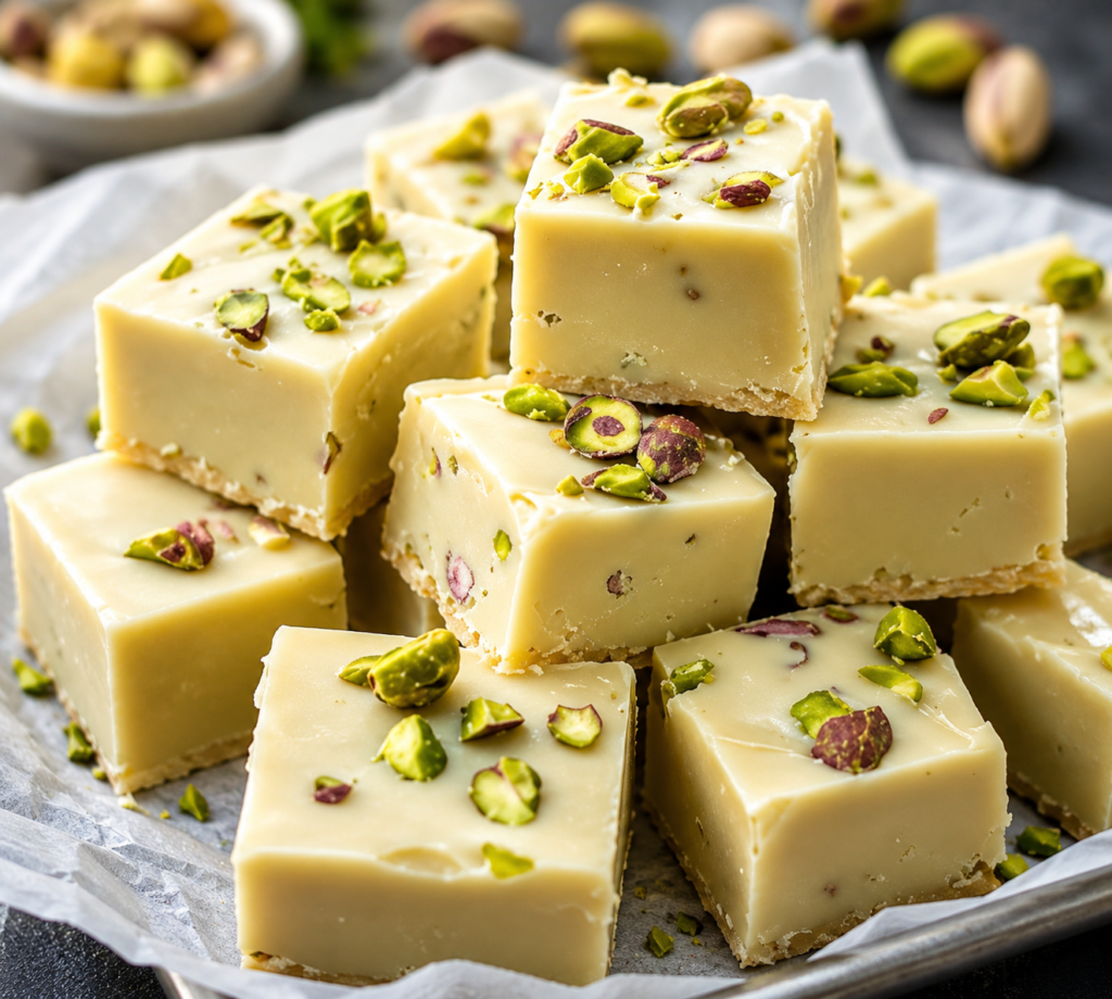 Pistachio White Chocolate Fudge