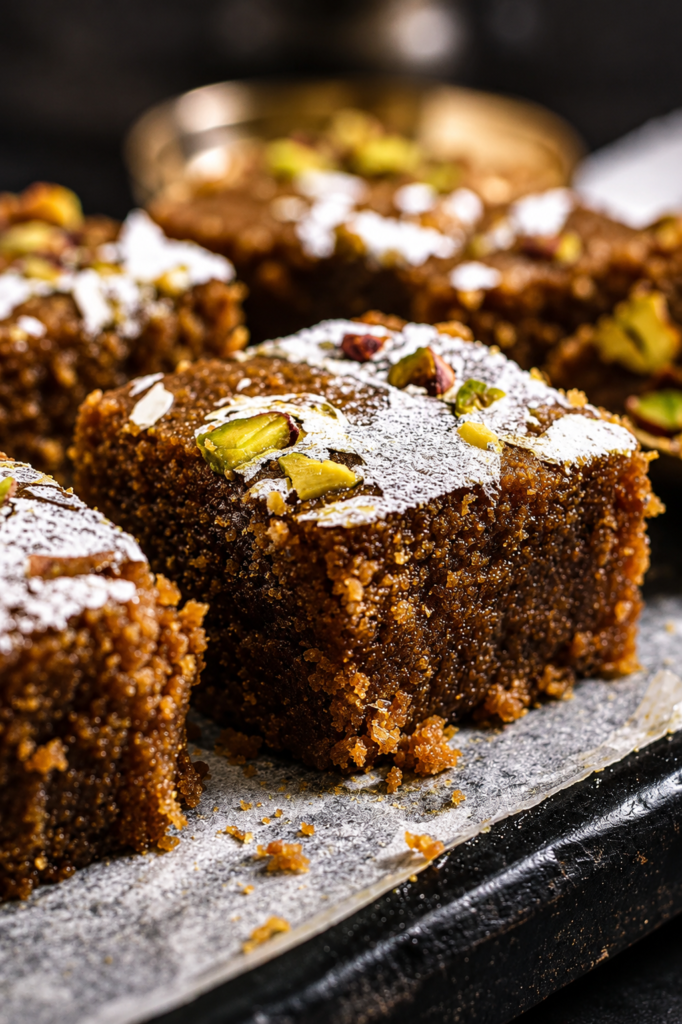 Pistachio-Dusted Caramel Dessert Squares