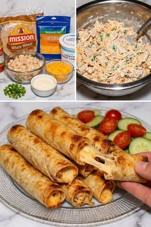 Air Fryer Cheesy Ranch Chicken Taquito Bites