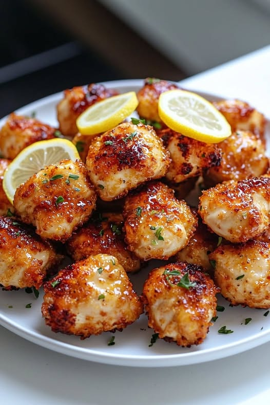 Air Fryer Lemon Garlic Bites