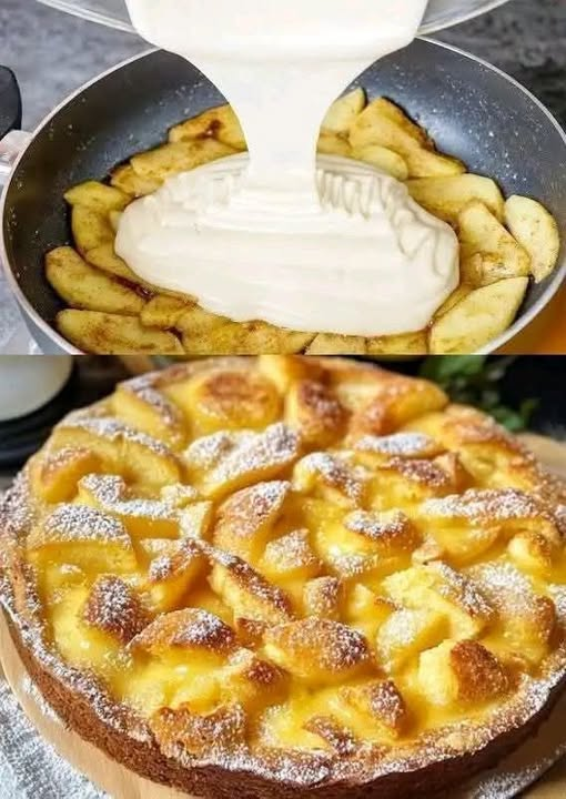 Creamy Peach Custard Cake