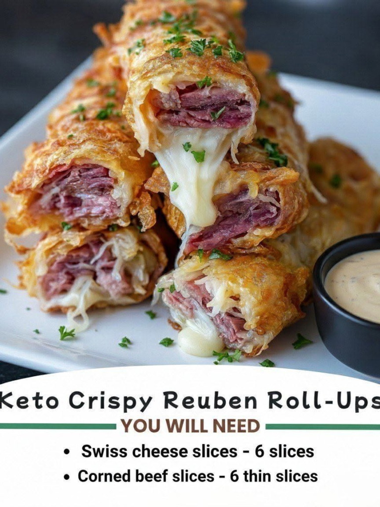 Crispy Keto Reuben Roll-Ups