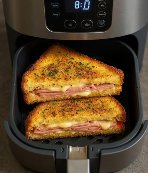 Air Fryer Grilled Ham & Cheese Sandwich