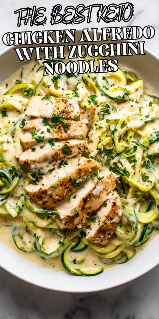 Cajun Chicken Alfredo with Zucchini Noodles