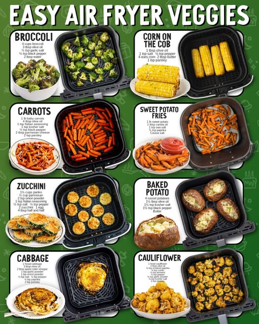 8 Easy Air Fryer Veggies (Healthy Crispy Vegetable Recipes)