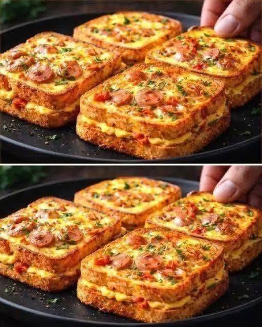 🧀 Pizza Cheesy Tomato Toast Sandwich