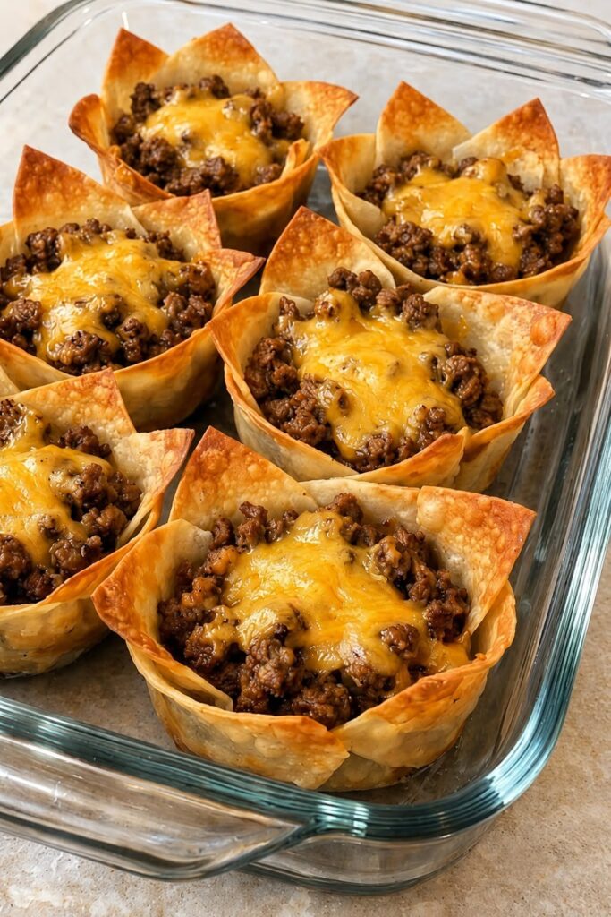 Air Fryer Beef Taco Cups 🌮🧀🔥