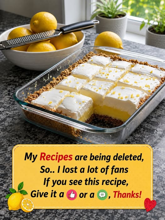 🍋 Lemon Creamy Bars (Low-Carb, Keto & High-Protein)